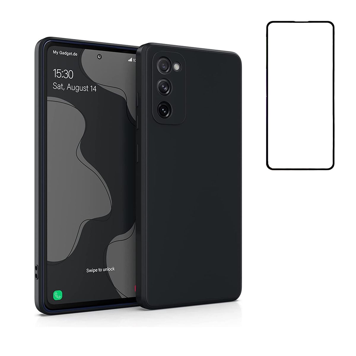 GENERICO - Carcasa Silicona Para Samsung S20 FE Negro con Lamina Completa