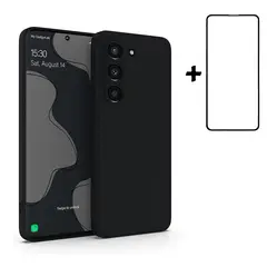 GENERICO - Carcasa Silicona Para Samsung S23 Plus 5G Negro Lamina Completa