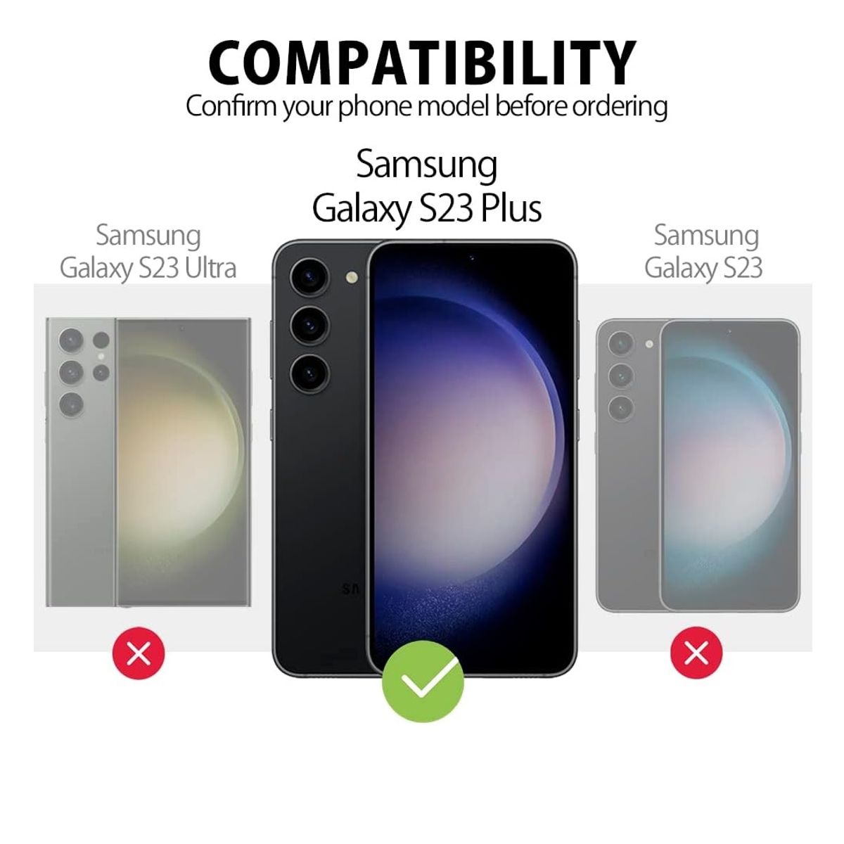 GENERICO - Carcasa Silicona Para Samsung S23 Plus 5G Negro  Lamina Completa