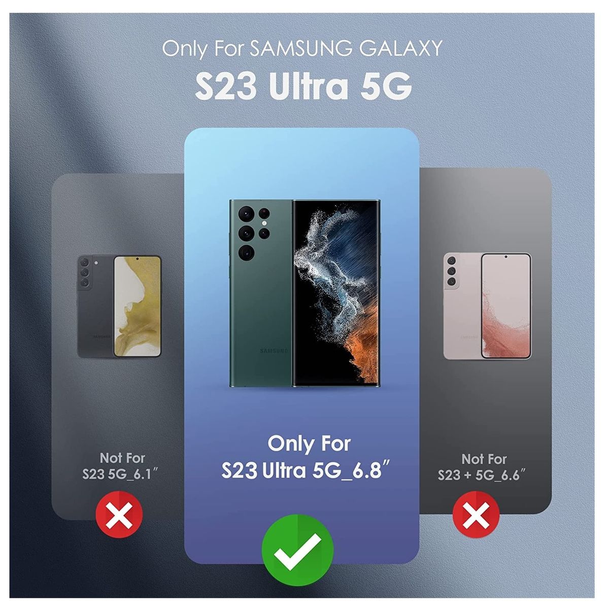 GENERICO - Carcasa Silicona Para Samsung S23 Ultra 5G Negro y Lamina Completa