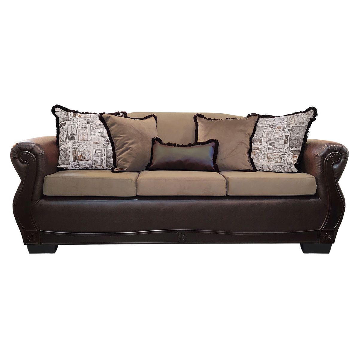 AMERICA DECORA - Sofá Con Resorte Estructural 4 Cuerpos Gran Santi Class