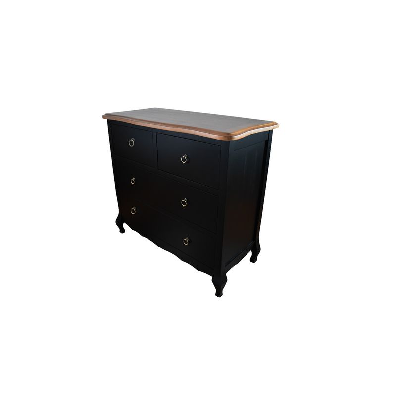 MUEBLES NATIVA - Cómoda Normando Negra 90x100x45
