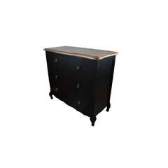 MUEBLES NATIVA - Cómoda Normando Negra 90x100x45
