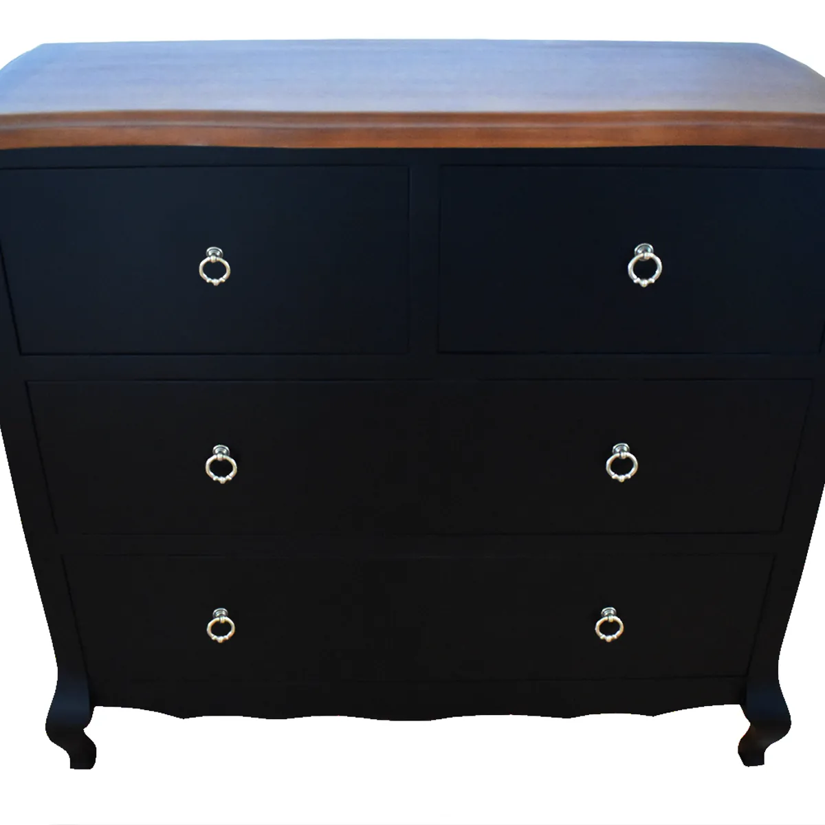 MUEBLES NATIVA - Cómoda Normando Negra 90x100x45