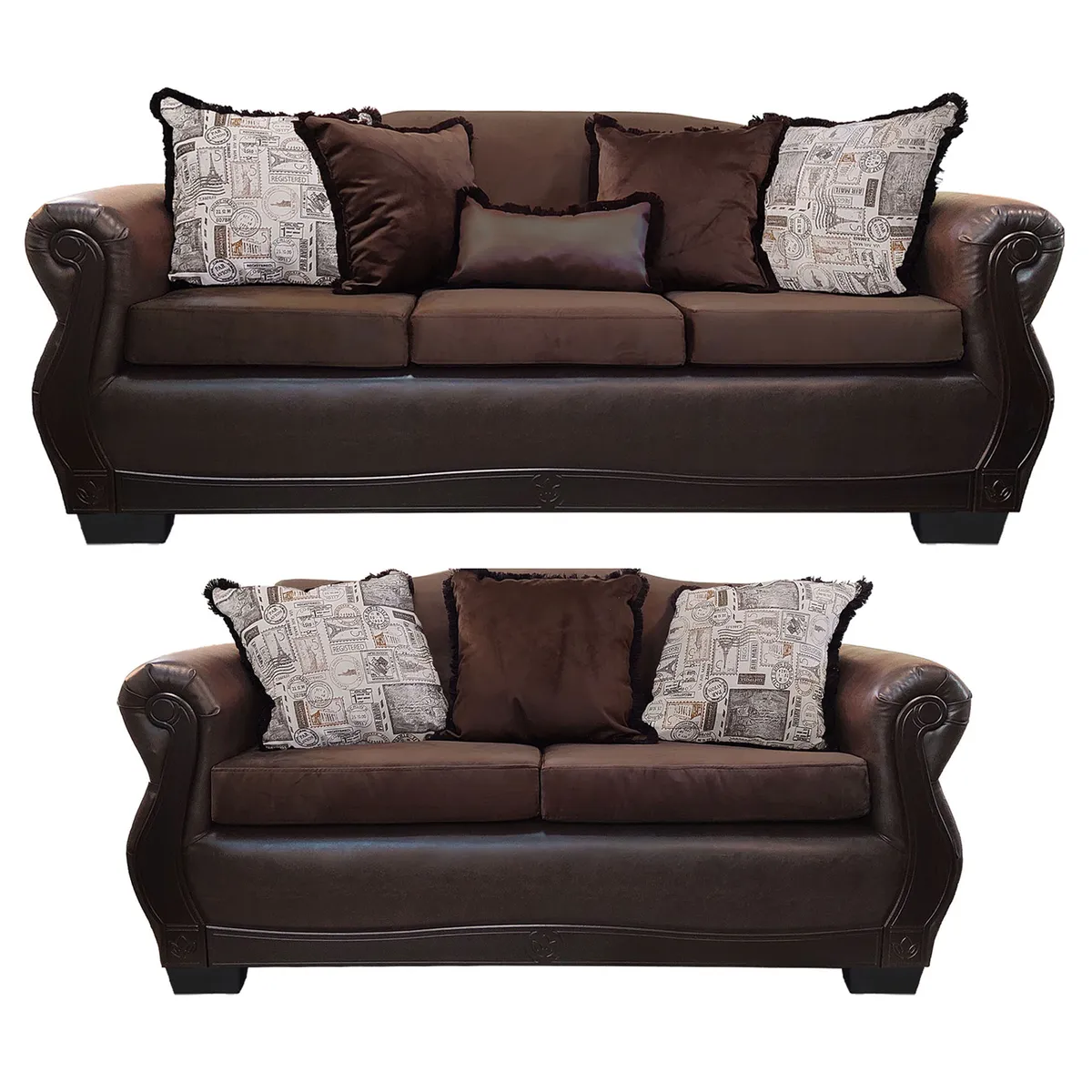 AMERICA DECORA - Living Con Resorte Estructural 7 Cuerpos 4+3 Gran Santi Class