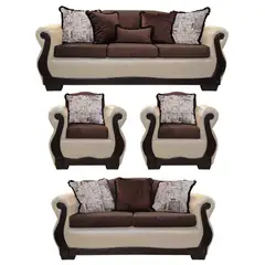 AMERICA DECORA - Living Con Resorte Estructural 9 Cuerpos 4+3+1+1 Gran Santi Class
