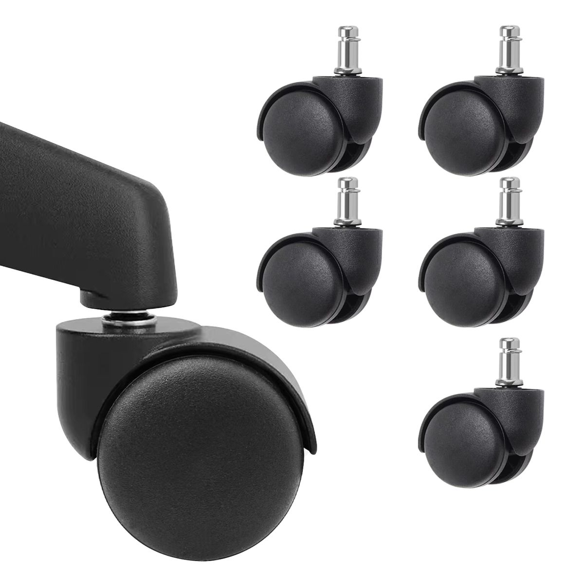 VIDITA - Set 5 Ruedas Giratorias Universales Para Sillas De Oficina
