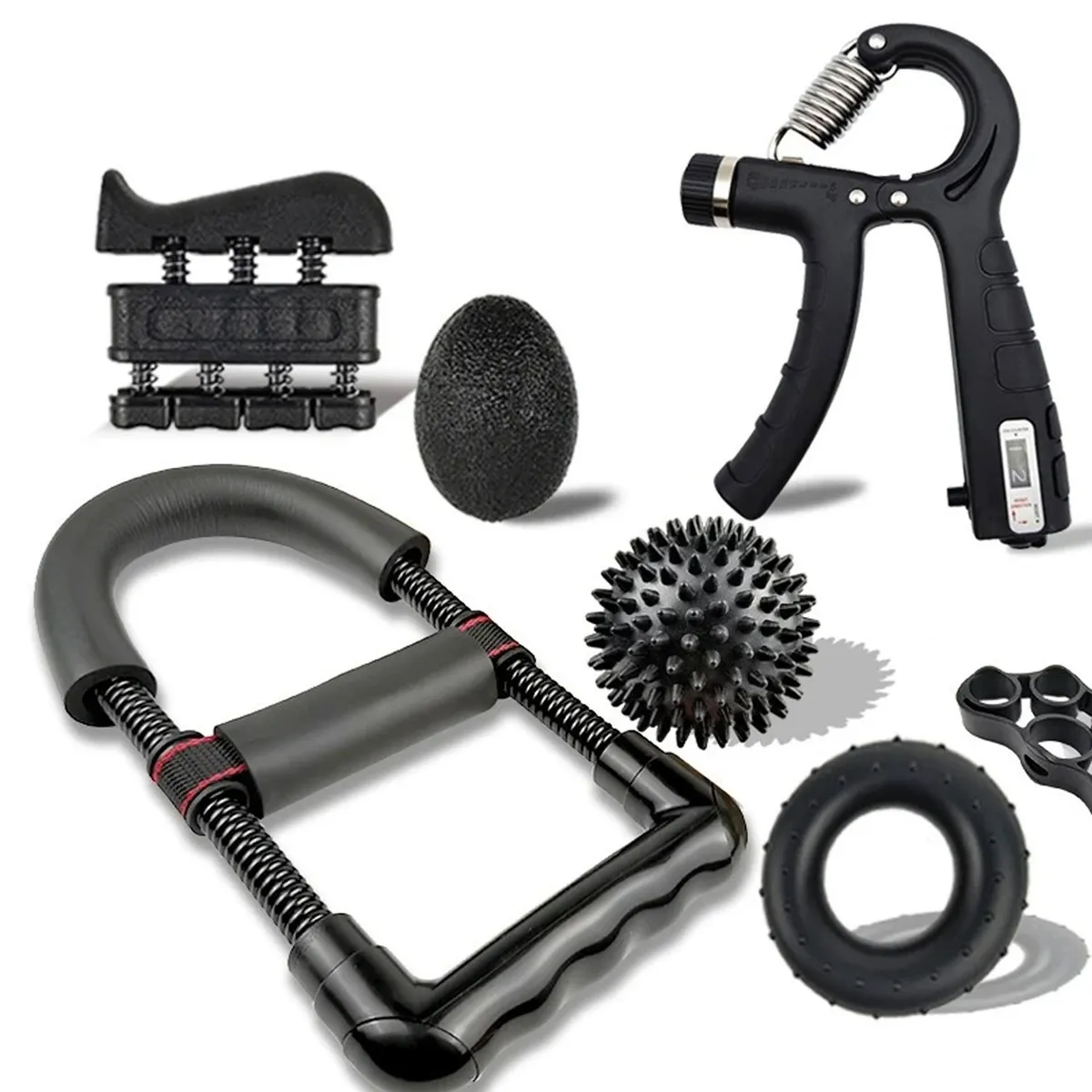 EVERSO - Set Hand Grip Ejercitador Manos Y Antebrazo Fitnics 10-60 Kg