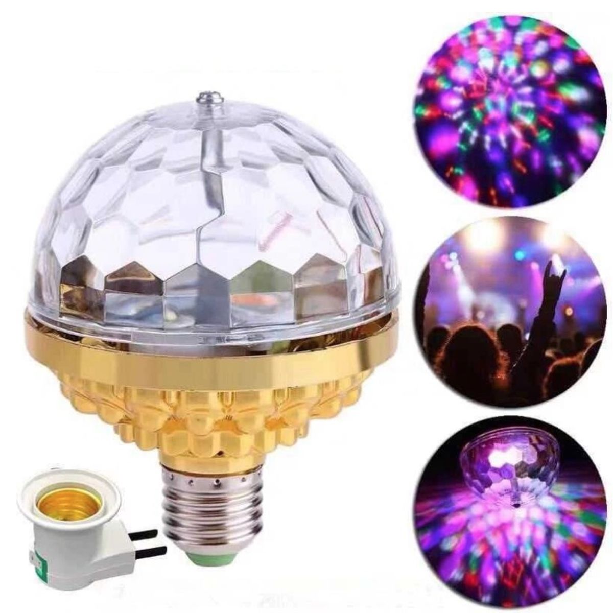 Ampolleta Bola de Discoteca Giratoria 7 Colores E27, marca GENERICO - Foto 2