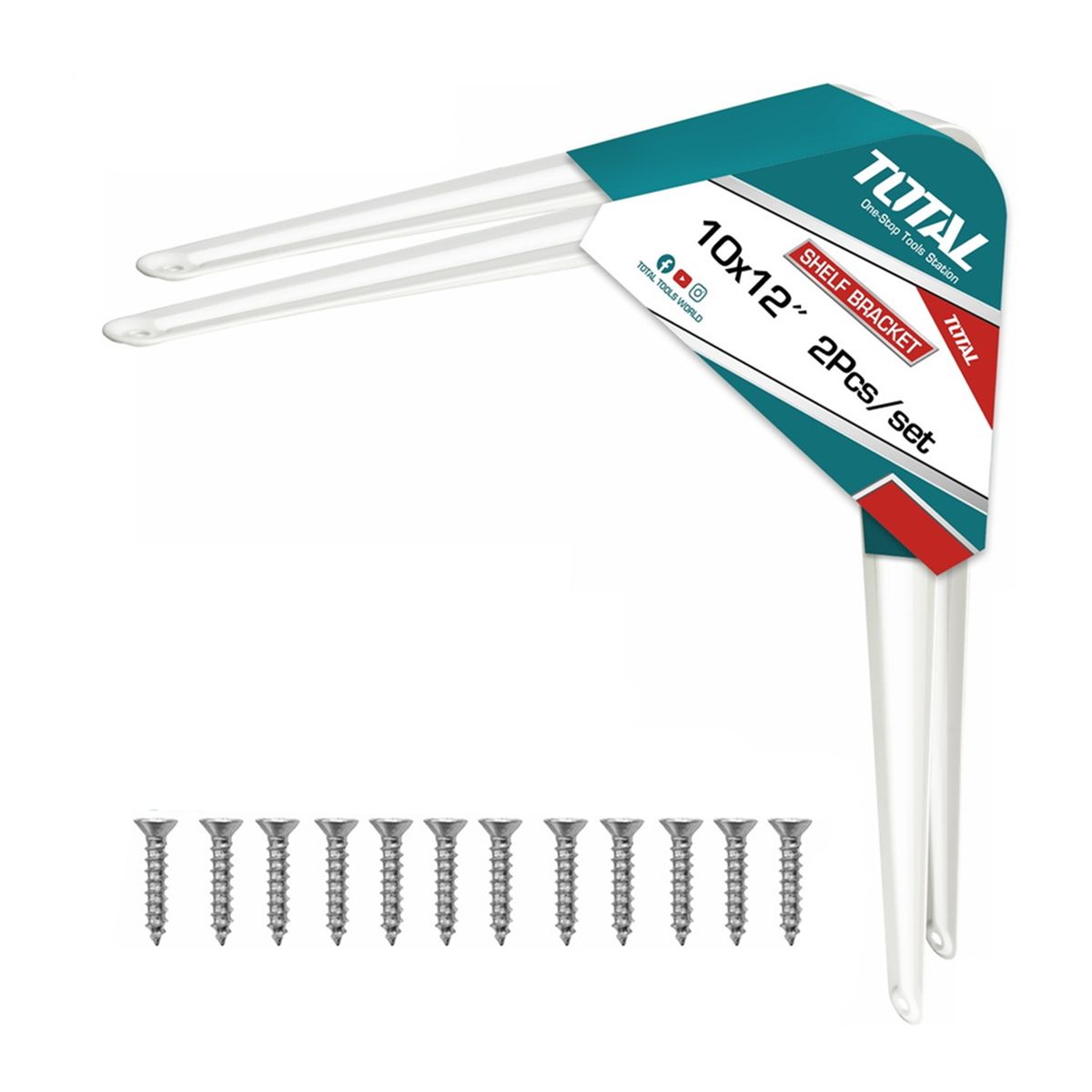 TOTAL TOOLS - Soporte Escuadra Para Repisa Estante 10''x12'' 2 Unds Total