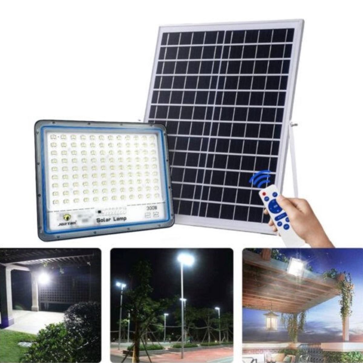 GENERICO - Reflector LED De 400W IP66 Con Panel Solar y Control Remoto