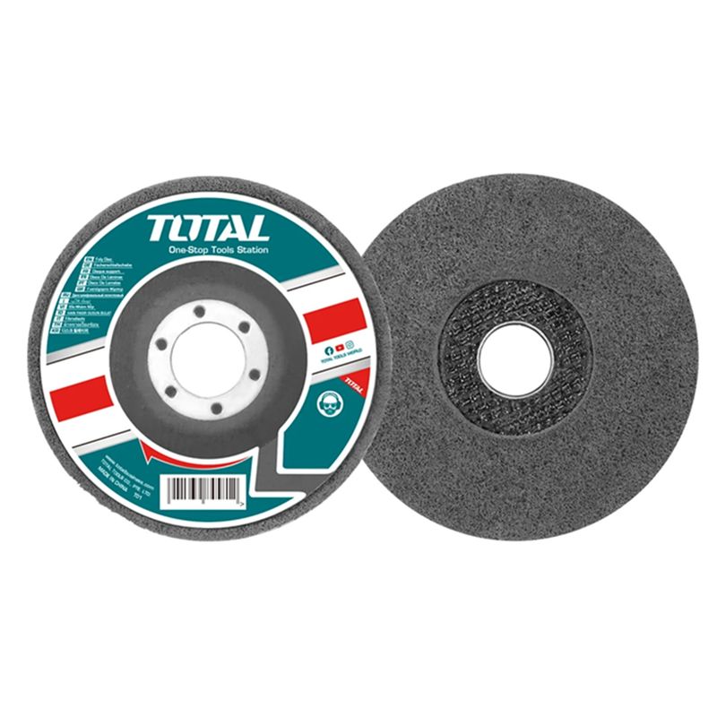 TOTAL TOOLS - Disco De Esponja 115mm Pulir Acero Inox Madera Mármol 5 Unds