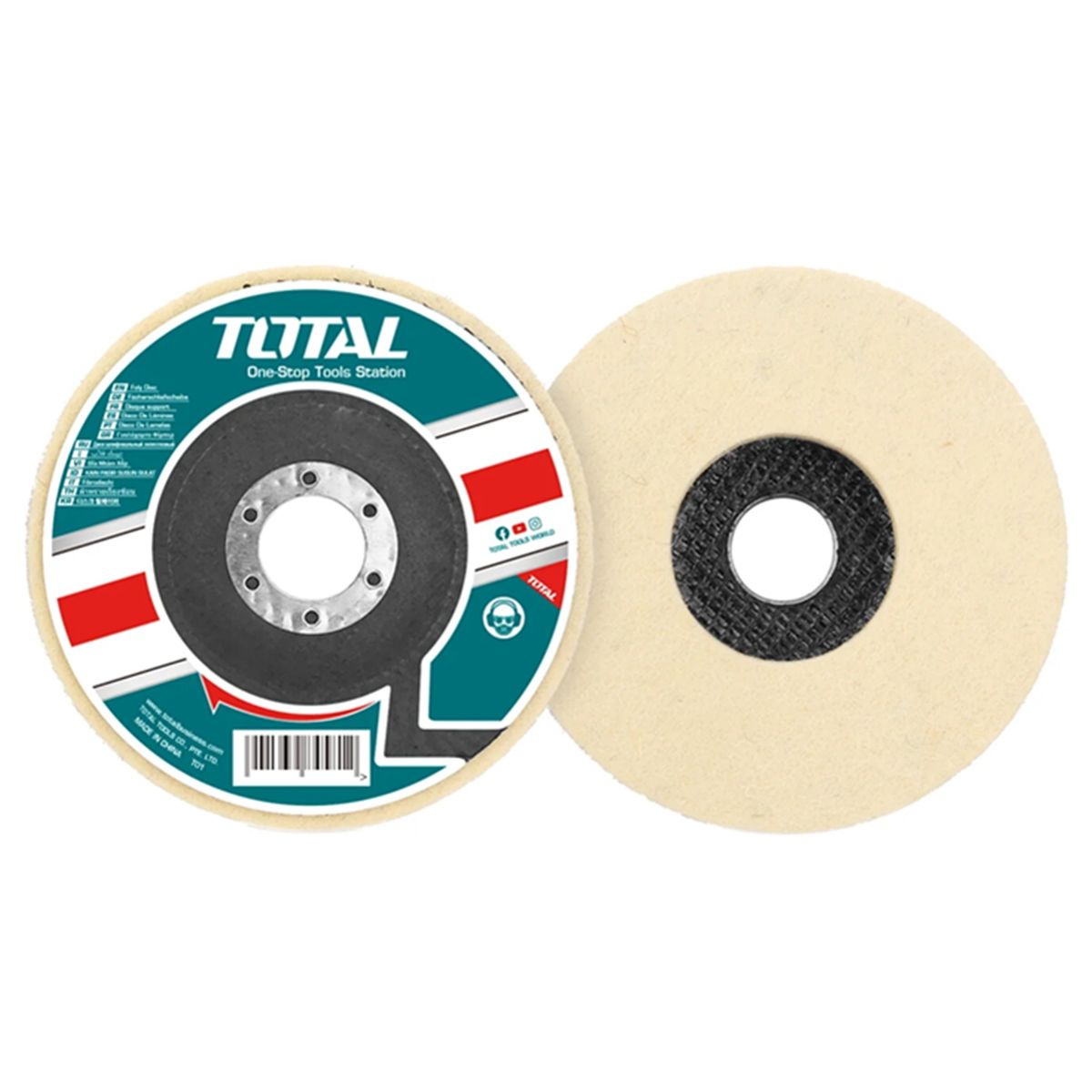 TOTAL TOOLS - Disco De Fieltro De Lana 4 1/2 115mm 5 Unds Total