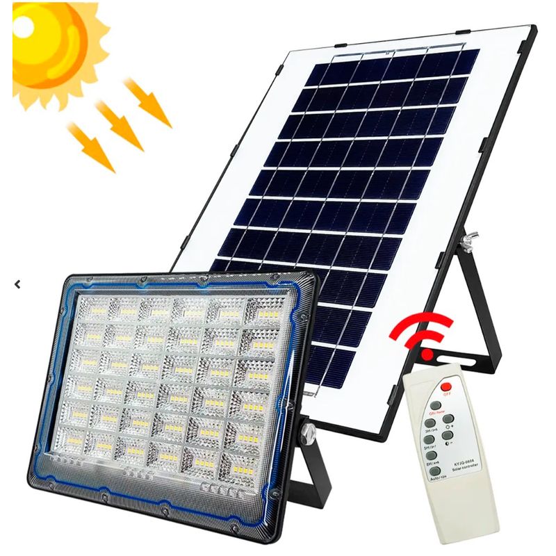 GENERICO - Reflector LED De 200W IP66 Con Panel Solar y Control Remoto Mod PM008