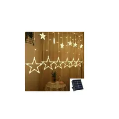 GENERICO - Luces Navidad Guirnalda Solar Cascada Estrella Calida 5 Mtrs