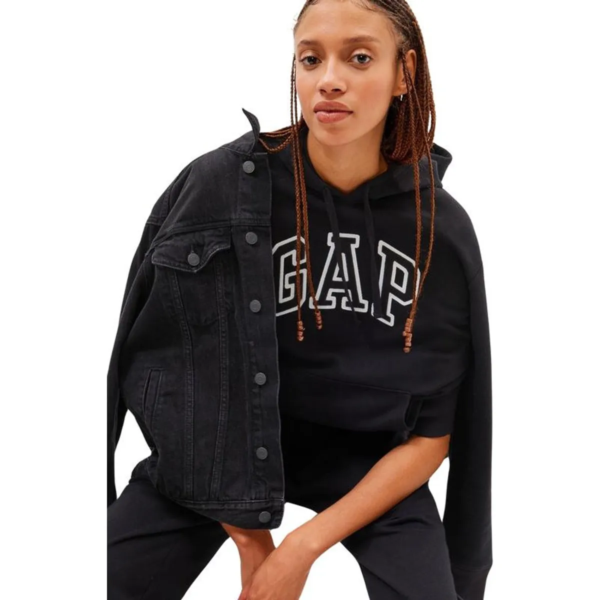 GAP - Polerón Logo Sin cierre Negro GAP