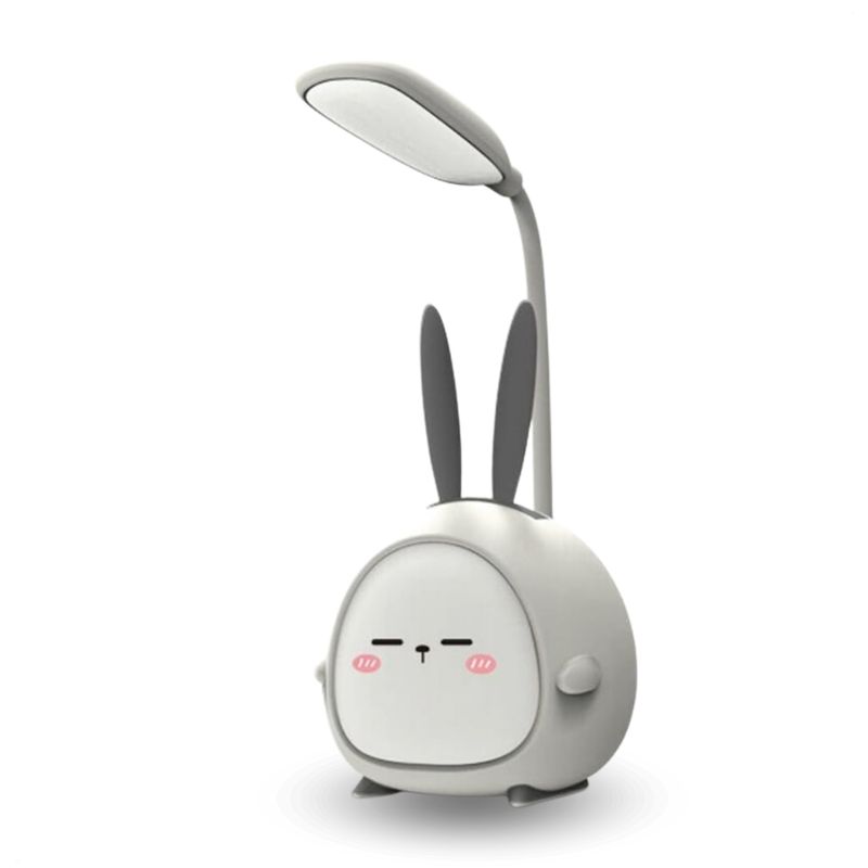 SANTU HOME & DECO - Lampara De Mesa Escritorio Led Kawaii Gris
