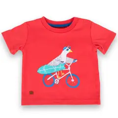 PILLIN - Polera Manga Corta Bebe Niño Rojo