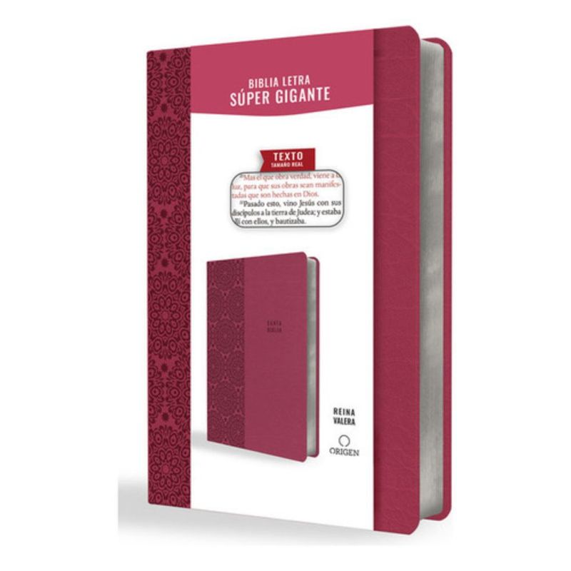 ORIGEN - Biblia Rvr1909 - Imitación Piel Fucsia - Letra Súper Gigante