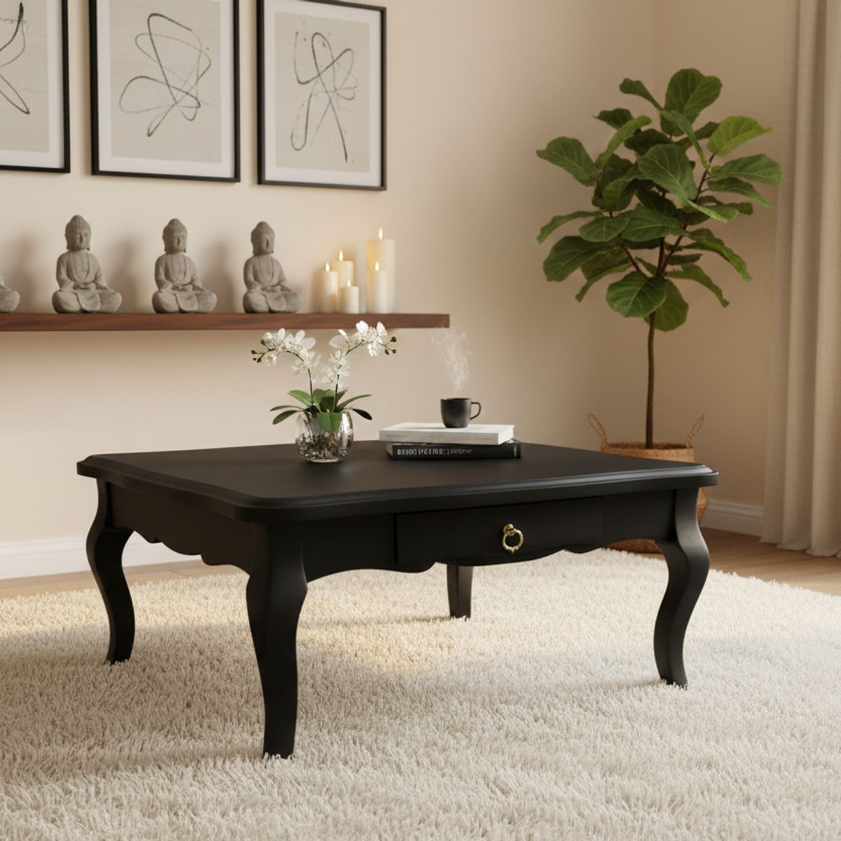 MUEBLES NATIVA - Mesa de Centro Normando Negra