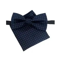 LUCIA CORBATAS - Set corbatin pañuelo azul marino puntos celeste Luciacorbatas