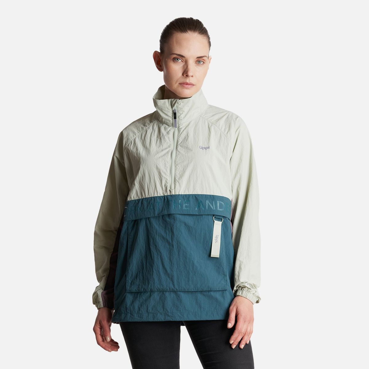 LIPPI - Chaqueta Mujer  WindCity WindBreaker 1/4 Zip Jacket Jade Lippi