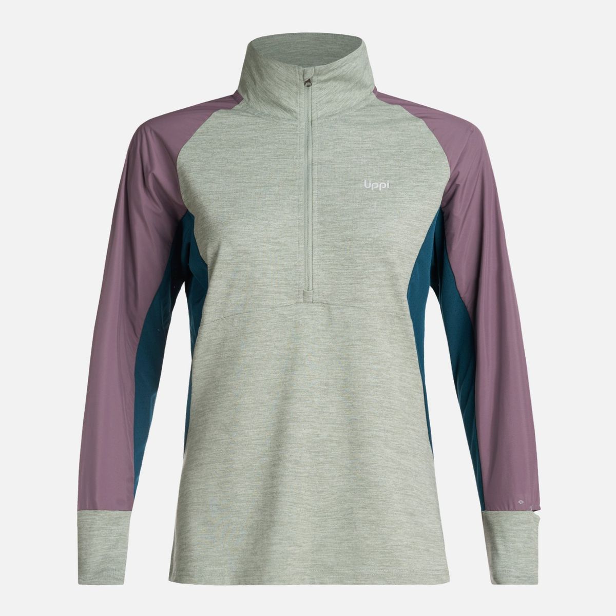 LIPPI - Poleron Mujer  Egger 1/4 Zip Melange Jade Lippi