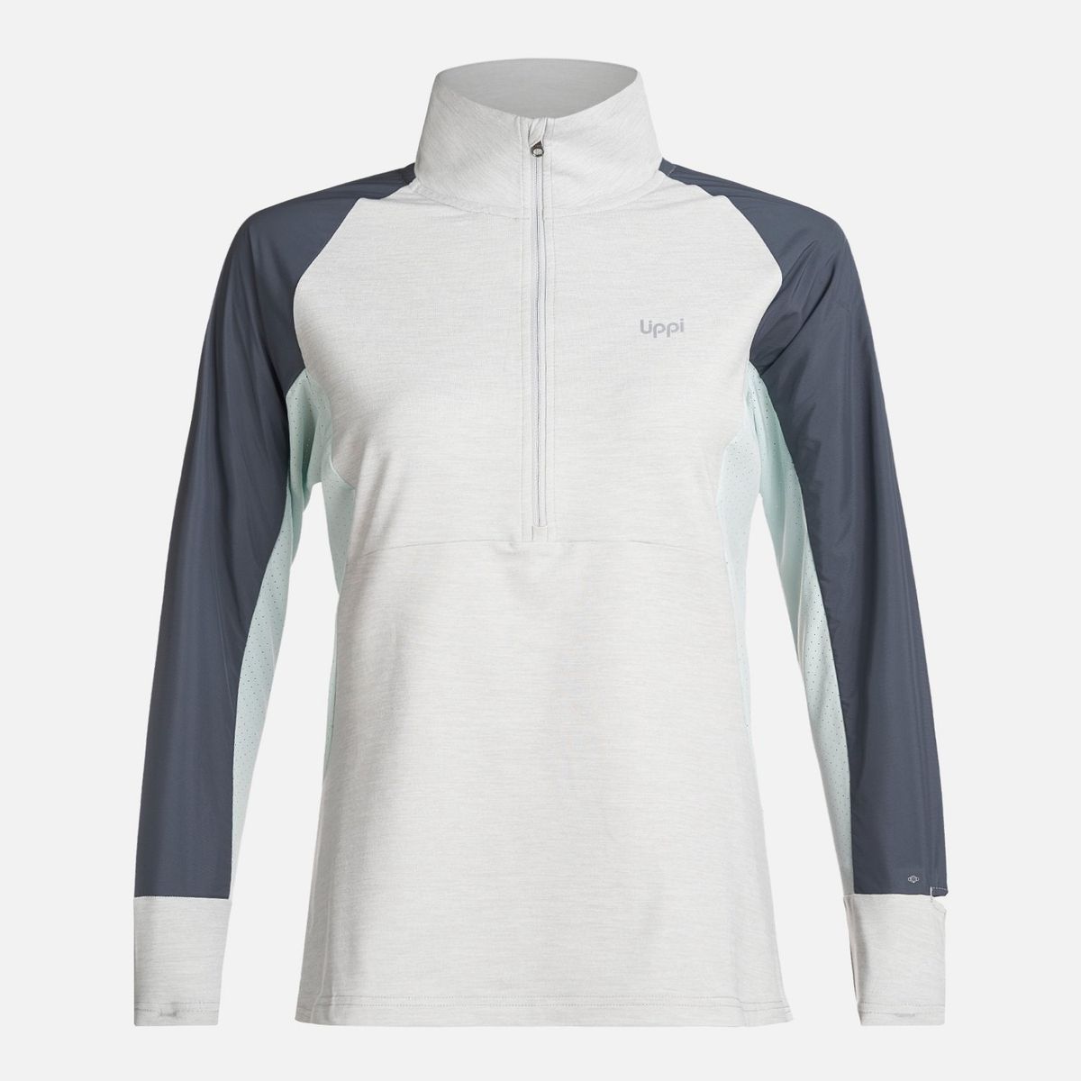LIPPI - Poleron Mujer  Egger 1/4 Zip Melange Gris Lippi