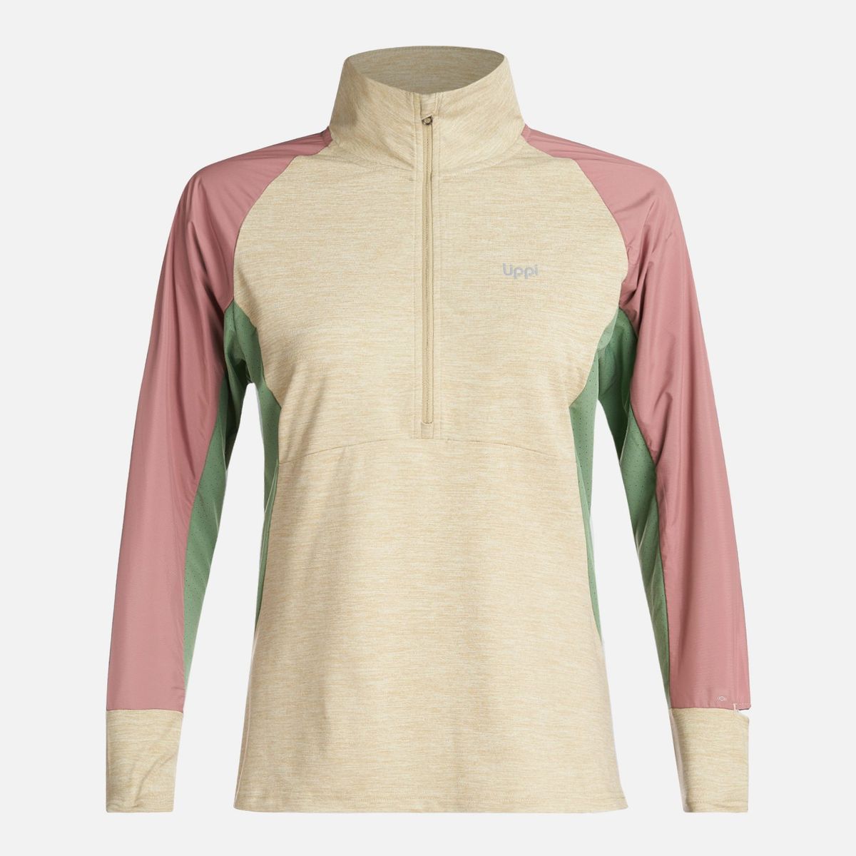 LIPPI - Poleron Mujer  Egger 1/4 Zip Melange Beige Lippi