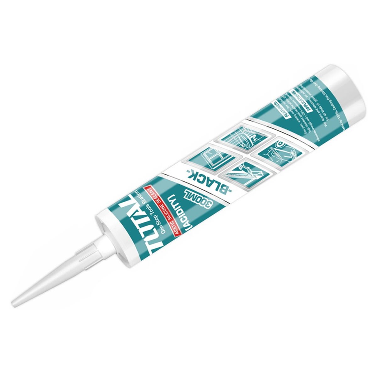 TOTAL TOOLS - Silicona Sellante Cartucho 300 Ml Color Negro Total