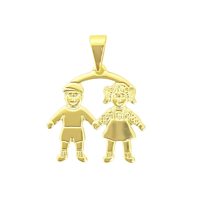ANDREA COGGIOLA JOYAS - Colgante Parejas Niños Enchapado Oro 18K