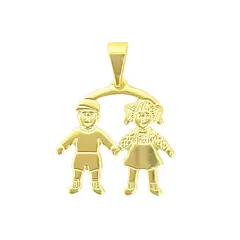 ANDREA COGGIOLA JOYAS - Colgante Parejas Niños Enchapado Oro 18K