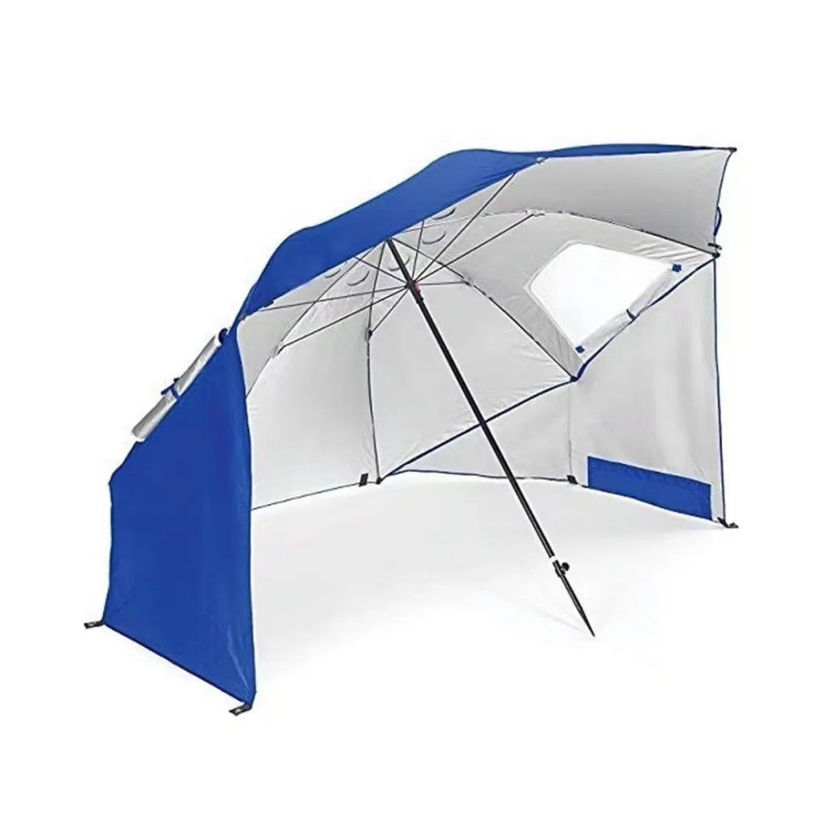 BABYLUNA - Sombrilla y Paraviento Impermeable con Protección UV para Playa o Camping Azul