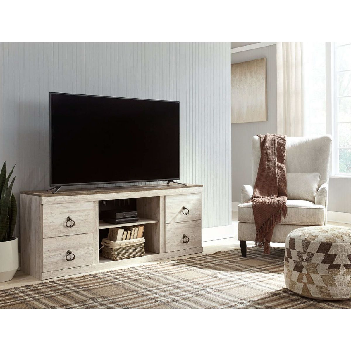 ASHLEY - Soporte Willowton whitewash TV 60