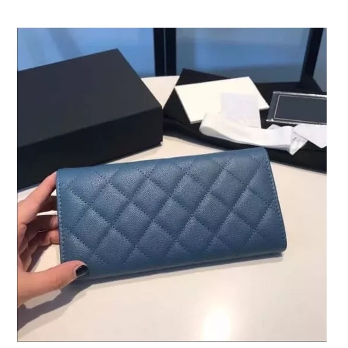 GENERICO - Billetera Cartera Monedero Mujer Elegante Celeste