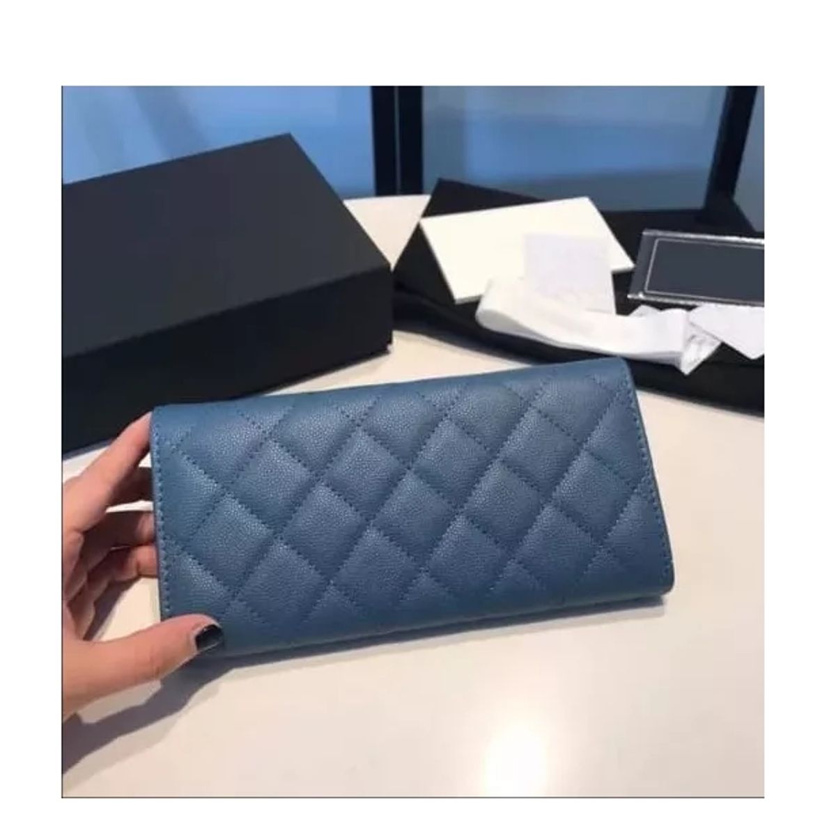 GENERICO - Billetera Cartera Monedero Mujer Elegante Celeste