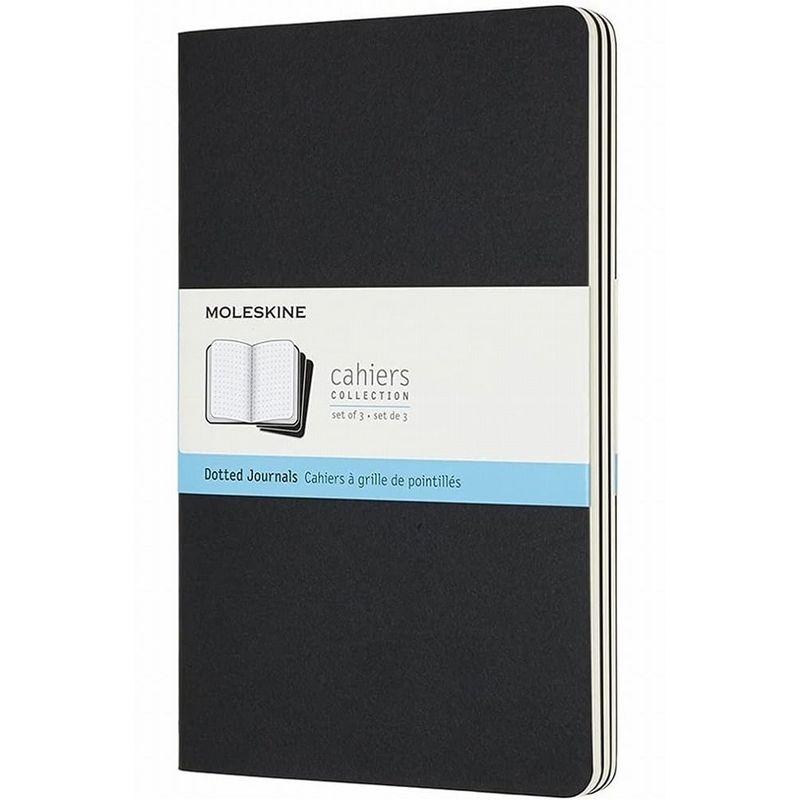 MOLESKINE - Libretas Cahier. Set de 3 - T. Blanda Grande Negro puntos