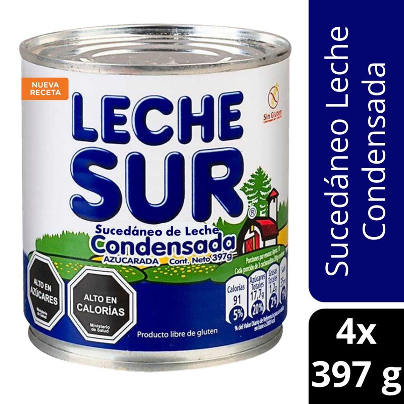 NESTLE - Sucedáneo de Leche Condensada LECHE SUR® Lata 397g Pack X4