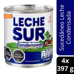 NESTLE - Sucedáneo de Leche Condensada LECHE SUR® Lata 397g Pack X4