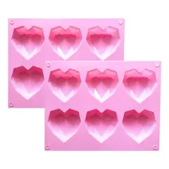 GENERICO - Molde De Silicona Para Jabon Formas Corazon Diamante