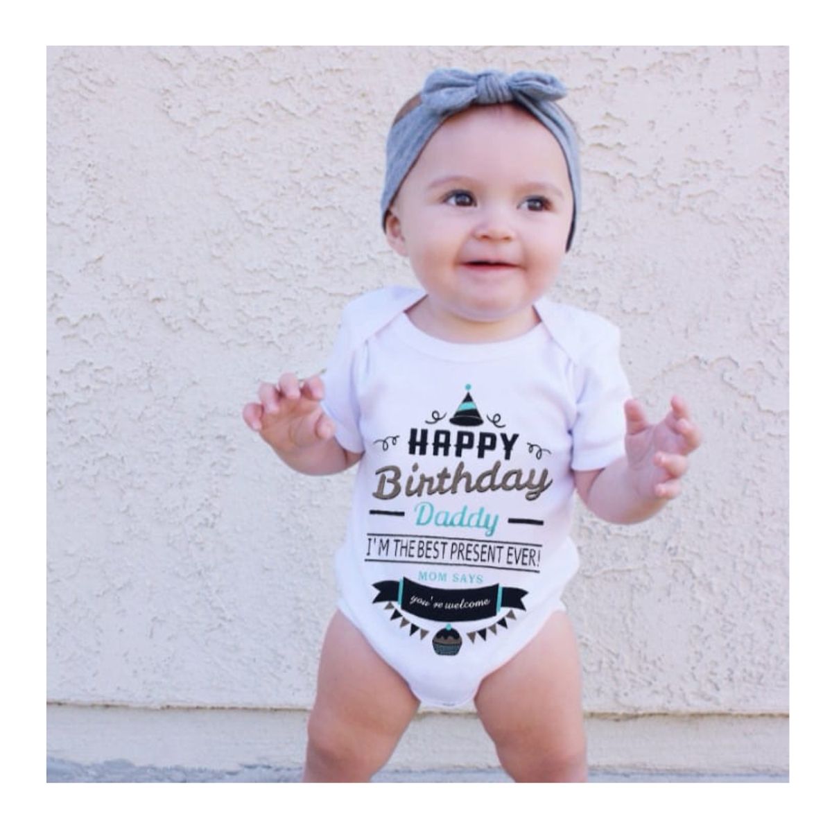 GENERICO - Body para bebé blanco papá cumpleaños