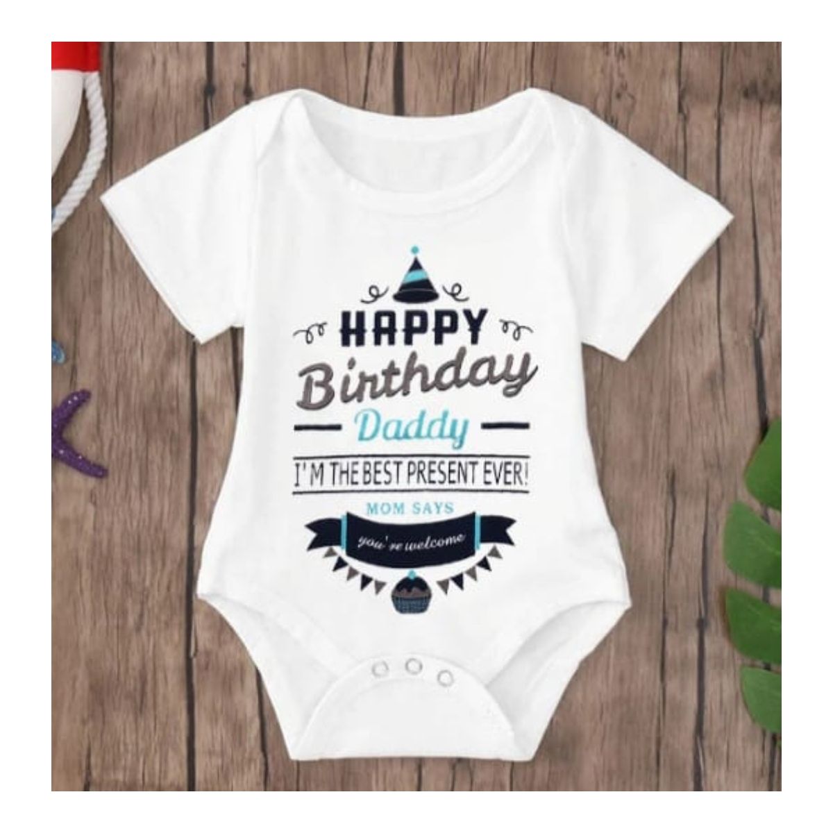 GENERICO - Body para bebé blanco papá cumpleaños