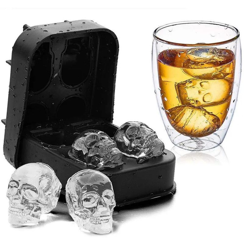 GENERICO - Cubetera Hielo De Silicona Calavera Molde Hielo Flexible