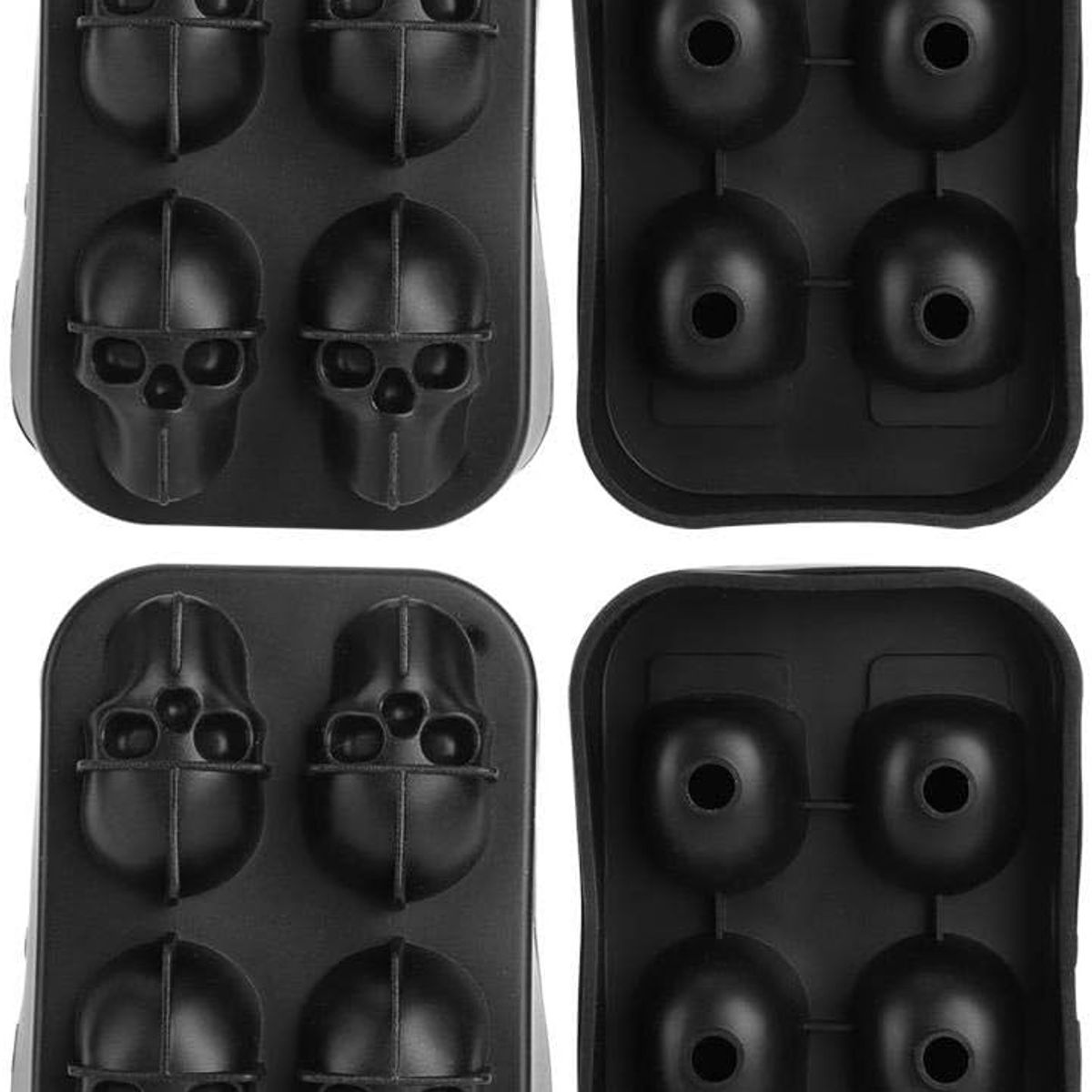 GENERICO - Pack X2 Cubetera Hielo De Silicona Calavera Molde Hielo Flexible