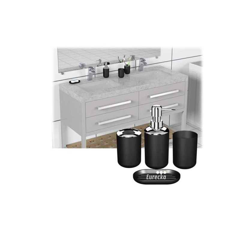 GENERICO - Set Accesorios De Baño 4pzs Portacepillos Jabonera Dispensador Vaso