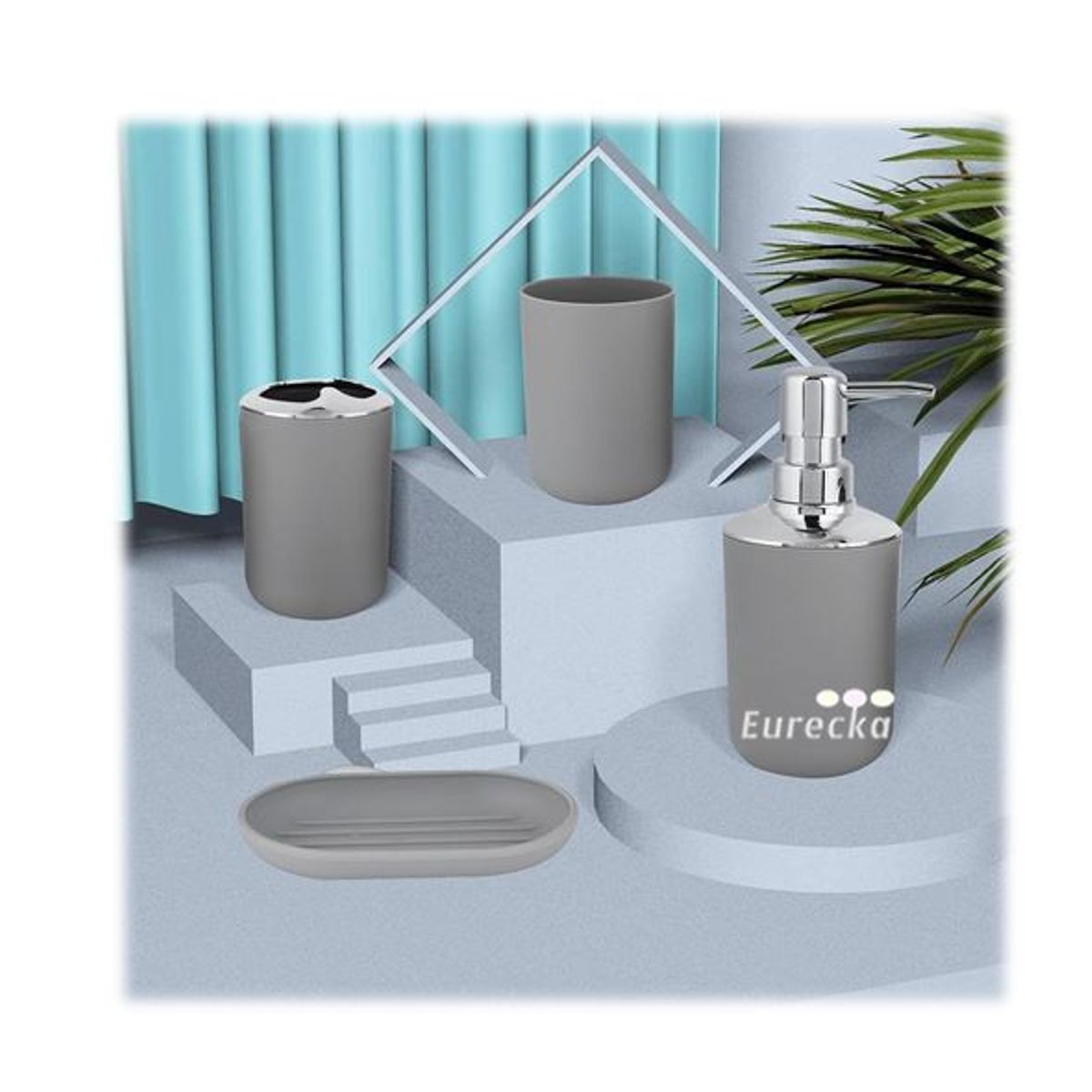 GENERICO - Set Accesorios De Baño 4pzs Portacepillos Jabonera Dispensador Vaso