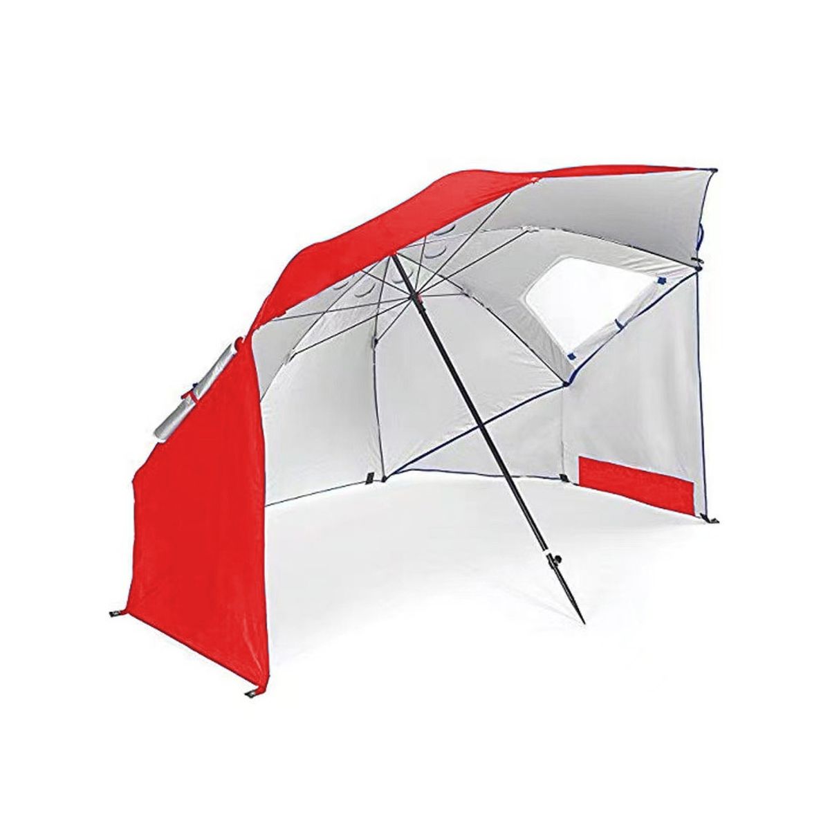 BABYLUNA - Sombrilla y Paraviento Impermeable con Protección UV para Playa o Camping Rojo