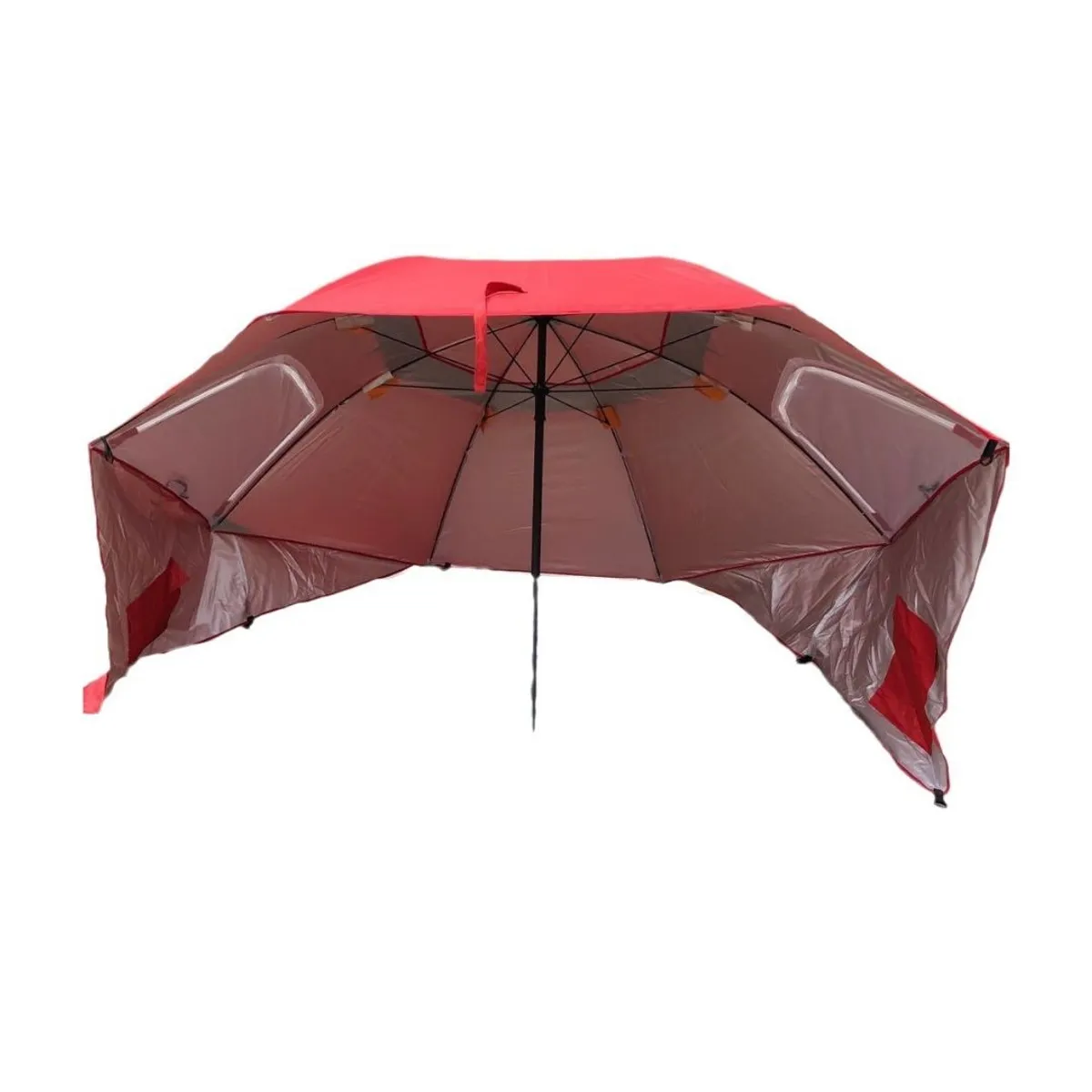BABYLUNA - Sombrilla y Paraviento Impermeable con Protección UV para Playa o Camping Rojo