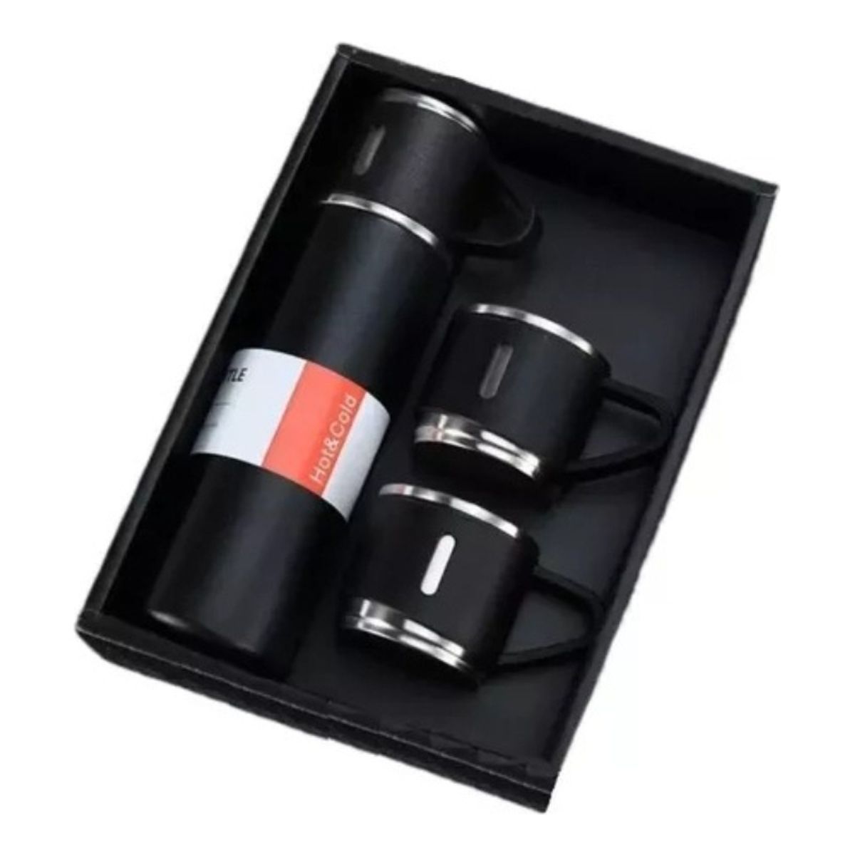 U BUY - Set Termos Para Agua Caliente Termo Cafe 500ML+ 2 Tazas NEGRO