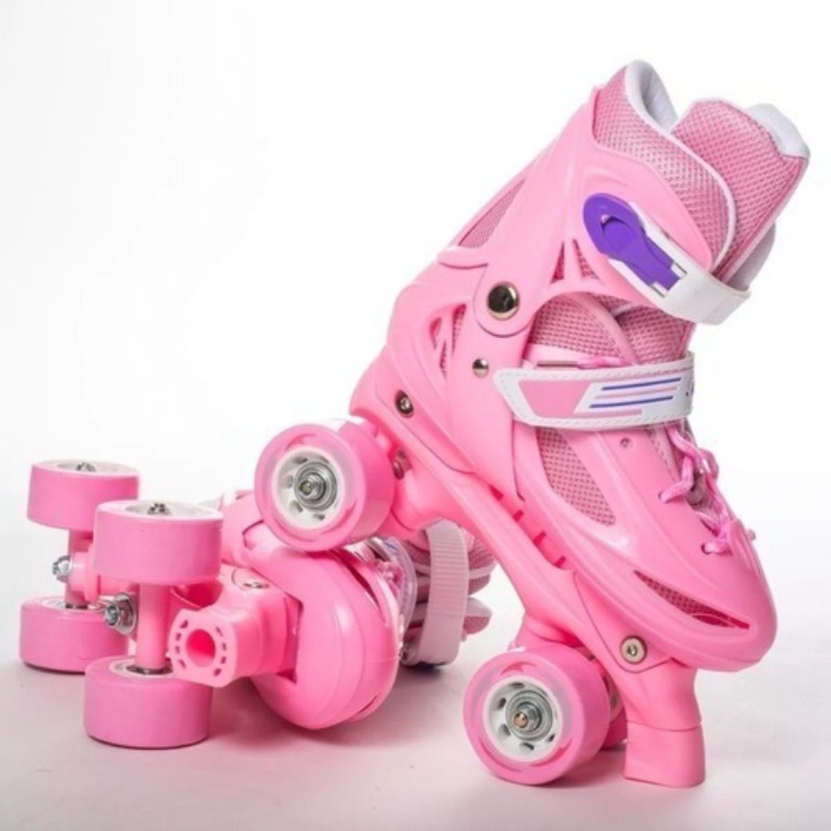 U BUY - Patines Rosados 4 Ruedas Ajustables Talla S